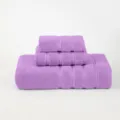 Set di 3 Asciugamani in Cotone Viola Tinta Unita Morbidi Assorbenti da Bagno Nuovo - Viola Glicine