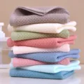 Serviette de bain coton gaufre multicolore, lot de serviettes douces bébé unies. - 74x33 cm / Multicolore