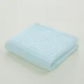 Serviette de bain en coton gaufré bleu clair, douce et absorbante pour la maison modèle. - Vert clair / 72x35cm