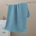 Serviette de bain en coton gaufré bleu clair, douce et respirante pour la maison. - 70x140cm / Gris Bleu