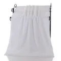 Plain white pure cotton bath towel, double satin border, large size 95x170cm for daily use. - Pure White