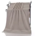 Khaki solid color double satin cotton bath towel 95x170cm for daily home and hotel - Light Gray