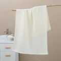 Serviette de bain en coton gaufré unie, douce et respirante pour votre salle de bain. - 70x140cm / Jaune vif