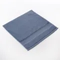 Solid color cotton face towel with satin band, soft and highly absorbent daily bathroom towel. - Dark Blue