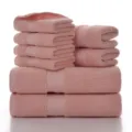 Ensemble de serviettes de bain 100% coton rose doux et absorbant pour la maison - Rose Clair