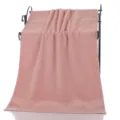 Solid color pink cotton bath towel, soft and absorbent, perfect for daily home use and travel. - Light Pink
