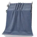 High quality solid color double satin pure cotton bath towel, soft and absorbent 95x170cm. - Dark Blue