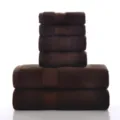 Dark brown cotton towel set of six pieces for home bathroom highly absorbent soft towels - Coffee