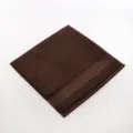 Dark brown solid cotton face washcloth with elegant satin weave border, soft and absorbent. - Coffee