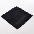 Black cotton washcloth, solid color face towel with decorative satin border for home use. - Midnight Black