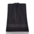 Serviette de visage en coton gris foncé uni, serviette de bain absorbante et douce. - Gris Élégant
