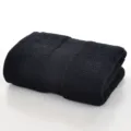Asciugamano viso in cotone nero tinta unita, morbido e assorbente per uso quotidiano variante. - Nero Mezzanotte