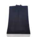 Serviette de visage en coton uni avec bande satinée, douce et absorbante, noire, 1 p - Noir Minuit
