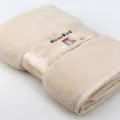 Premium solid color cotton bath towel with exquisite dobby border and neat packaging band. - Light Camel