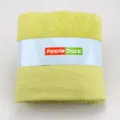 Telo da bagno in puro cotone verde chiaro con motivo floreale in rilievo e fascia di imballaggio. - 140x70cm / Giallo Carambola