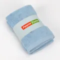 Serviette de visage en coton bleu clair, douce et absorbante avec bande papier, usage quotidien. - Outremer