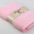 Serviette de bain unie en pur coton rose avec bande, douce et absorbante usage quotidien. - Rose lotus