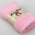 Serviette en coton rose avec bande papier, serviette de visage douce et absorbante usage quotidien. - Rose lotus