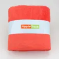 Telo bagno tinta unita in puro cotone con design goffrato ed elegante fascia di carta. - 140x70cm / arancio-rosso