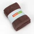 Brown cotton square towel variant, soft and eco-friendly daily face towel for home use. - Coffee
