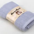 Monored pure cotton soft absorbent face towel folded with paper band elegant light blue design. - Blue-Grey