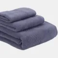 Lot de 3 Serviettes de Bain Jacquard en Coton Violet Douces et Absorbantes Neuves Luxe - Bleuet