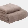 Ensemble de Serviettes Jacquard en Coton 2 Pièces Taupe Serviette de Bain Douce - 140x70cm & 33x75cm / Chameau