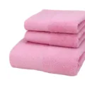 Pink cotton jacquard towel set bath towel soft absorbent home hotel bathroom textile 3pcs - Impatiens Pink: 1 Bath Towel, 2 Hand Towels