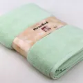 Solid color pure cotton bath towel, soft absorbent textile towel for daily home bathroom use. - Sage Green