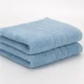Thickened solid color blue cotton bath face towel set, soft absorbent hotel style. - 75x33cm / Ultramarine