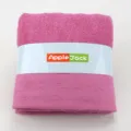 Asciugamano da bagno in morbido cotone rosa con motivo floreale e fascia stampata. - 140x70cm / Rosa Sappan
