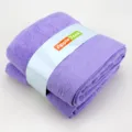 Serviette de bain jacquard en coton violet doux absorbant pour la maison et hotel cadeau. - Aster : 1 drap de bain et 2 serviettes