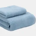 Light blue cotton jacquard towel set, soft bath towel and face towel 2-piece variant. - 140x70cm & 33x75cm / Ultramarine