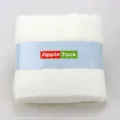 Asciugamano da bagno in puro cotone tinta unita con elegante bordo goffrato e fascia di carta. - 140x70cm / Bianco avorio