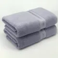 Plain cotton bath towel grey folded soft absorbent hotel home shower daily use bath towel. - 150x70cm / Gray