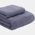 Pure cotton solid color jacquard towel set bath towel face towel two piece combo soft - 140x70cm & 33x75cm / Denim Blue