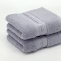 Ensemble de serviettes de bain en coton gris, doux design uni brillant pour usage maison. - Gris