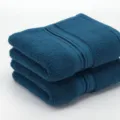 Dark Blue Cotton Bath Towel Solid Color Thickened Soft Absorbent Hotel Quality Variant - Indigo
