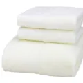 White cotton jacquard towel and bath towel 3-piece set, soft and absorbent home textile. - Off-white: 1 Bath Towel, 2 Hand Towels