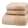 Luxury Cotton Jacquard Towel Set Camel Bath Towel 3-Piece Pack Soft Absorbent Home - White Oak: 1 Bath Towel & 2 Hand Towels
