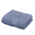 Premium cotton bath towel, soft absorbent solid color hand towel folded neatly for home use - Blue Gray