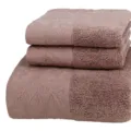 Cotton jacquard bath towel and hand towel set in lovely dusty pink color variant - Walnut: 1 Bath Towel & 2 Hand Towels