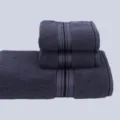 Luxus 100% Baumwolle Hotel Stil 3-teiliges Handtuchset 1 Badetuch und 2 Handtücher Dunkelgrau - Rabenblau