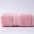 Einfarbiges reines Baumwollbadetuch, weiches und saugfähiges Hotel-Stil Badaccessoire. - Rosa