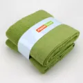 Set de serviette jacquard en coton vert, douce serviette de bain pur coton pour usage quotidien. - Vert mousse : 1 drap de bain et 2 serviettes