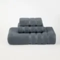 Set asciugamani in cotone tinta unita tre pezzi telo doccia viso asciugamano grigio casa - Grigio Elegante