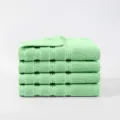 Pure cotton towel 4-pack light green soft household plain bath face face towel daily use - Mint Green