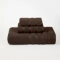 Set di asciugamani marroni in cotone unito 3 pezzi telo bagno viso uso quotidiano casa - Caffè