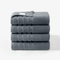 Lot de 4 serviettes de bain en coton gris doux, grands draps de douche 140x70 cm de haute qualité. - 140x70x4 pcs / Gris Élégant
