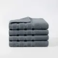 Grey pure cotton towel 4-pack, soft and absorbent household solid color bathroom towel set. - Elegant Gray